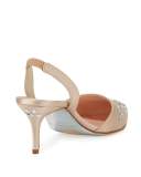 Aerin Crystal 55mm Slingback Pump, Beige