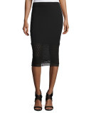 Slim-Fit Pencil Skirt, Black 