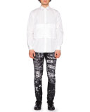 Graffiti-Print Skater Jeans, Black