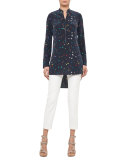 Franca Elements Slim-Leg Ankle Pants, Off White