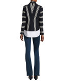 Harper Poplin Lace-up Blouse, White