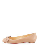 Ballalarina Spiked Bow Flat, Nude/Rose Gold