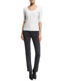 Five-Pocket Stretch Skinny Jeans, Gray