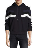 Retro Modernist Striped Hoodie, Navy