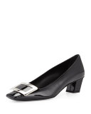 Decollette Belle Vivier Patent Pump, Black