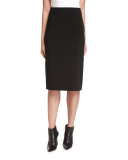 Crepe Pencil Skirt, Black