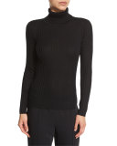 Ribbed Silk-Blend Turtleneck Sweater