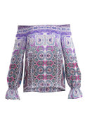 Off-the-Shoulder Paisley-Print Blouse 