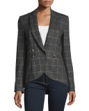 Freebird Windowpane Stretch Blazer, Charcoal