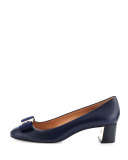 Gemini Link Bow Leather 50mm Pump, Royal Navy