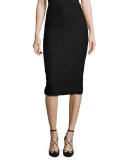 Tweed Pencil Skirt, Black