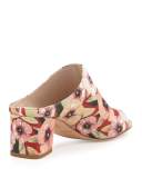 Ellis Basic Floral Lizard Mule, Orange/Red
