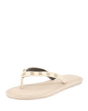 Fiona Studded Thong Sandal, Nude