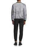 Trompe L'Oeil Broken-Stripe Sweatshirt