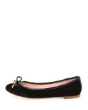 willa velvet ballerina flat, black