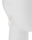 Pearlescent Teardrop Earrings, Rose Golden
