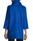 Faux-Suede Long Shirt, Petite