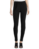 Stretch Easy Wrinkle-Resistant Leggings, Black