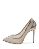 Neoalto Mesh 100mm Red Sole Pump, Gold