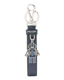 Saffiano Robot Charm Key Chain