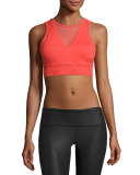 Jubilee Mesh-Inset Sports Bra, Black