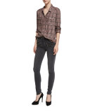 Edgemont Ultra-Skinny High-Rise Jeans, Smoke Gray