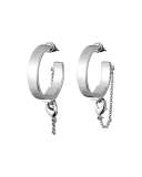 Thin Safety Chain Hoop Earrings