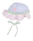 Striped Seersucker Sun Hat, Multicolor, Newborn
