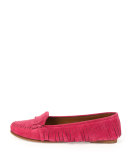 Suede Fringed Moccasin, Rose