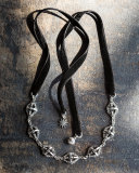 Proxima Velvet Choker Necklace, Silver/Black