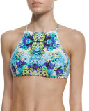 Kamari Reflection Printed High-Neck Swim Top