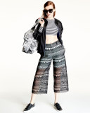 Cannes Striped Cropped Rashguard