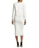 Scalloped Cape Ponte Illusion Top, Onyx