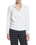 Darby Crepe Mock-Neck Top