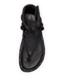 Epipa Flat Rope Thong Sandal, Black