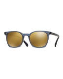 L.A. Coen Square Mirrored Sunglasses, Blue
