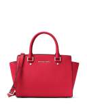 Selma Medium Top-Zip Satchel Bag, Pearl Gray
