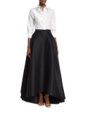 High-Low Ball Skirt, Black