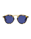St. Louis Polarized Round Sunglasses, Bengal Blue