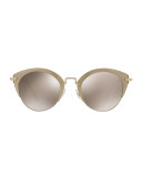 Mirrored Inlay Cat-Eye Sunglasses