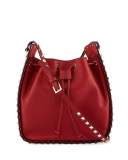 Rockstud Large Leather Bucket Bag