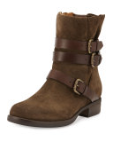 Triumvirate Suede Moto Boot, Bosco