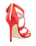 Strut Strappy Satin Sandal, Red