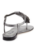 Ottolina Crystal T-Strap Sandal, Silver
