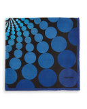 Floating Circle-Print Pocket Square, Blue