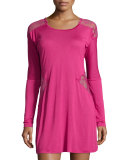 Iris Lace-Panel Sleepshirt, Iris Pink