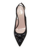 marina too embellished grosgrain pump, black