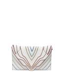 Selina Multilines Small Clutch Bag, White