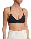 Scoop-Neck Swim Top, Black