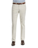 Five-Pocket Stretch Pants, Light Gray
